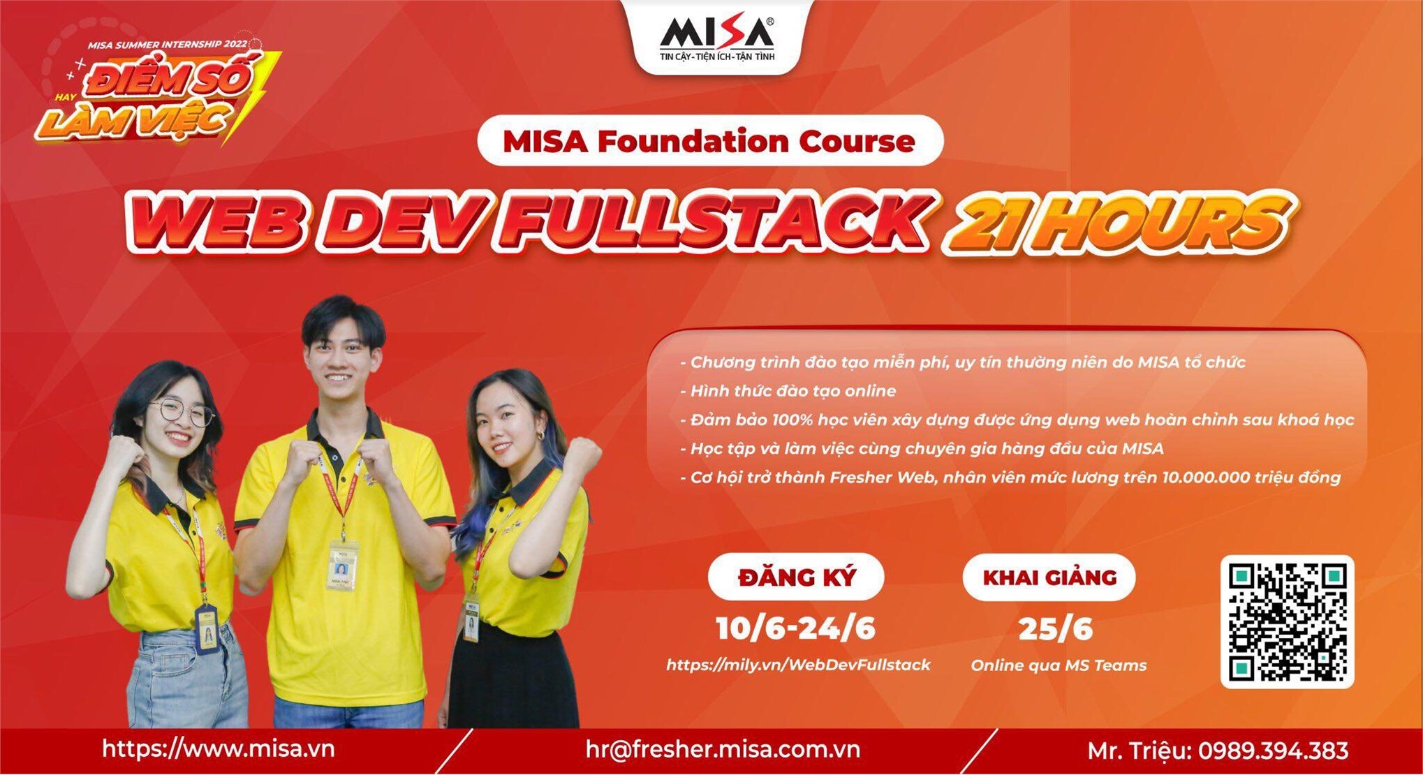 Đăng ký MISA Foundation Course - Web Dev Fullstack 21 hours