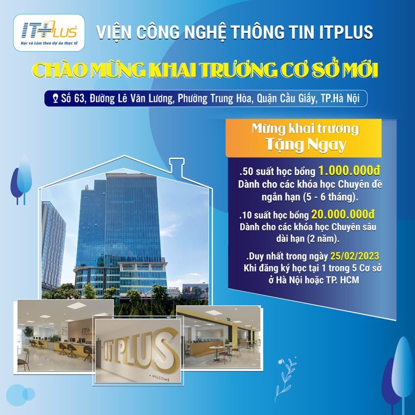 Nhận học bổng ITPlus nhân dịp khai trương cơ sở mới