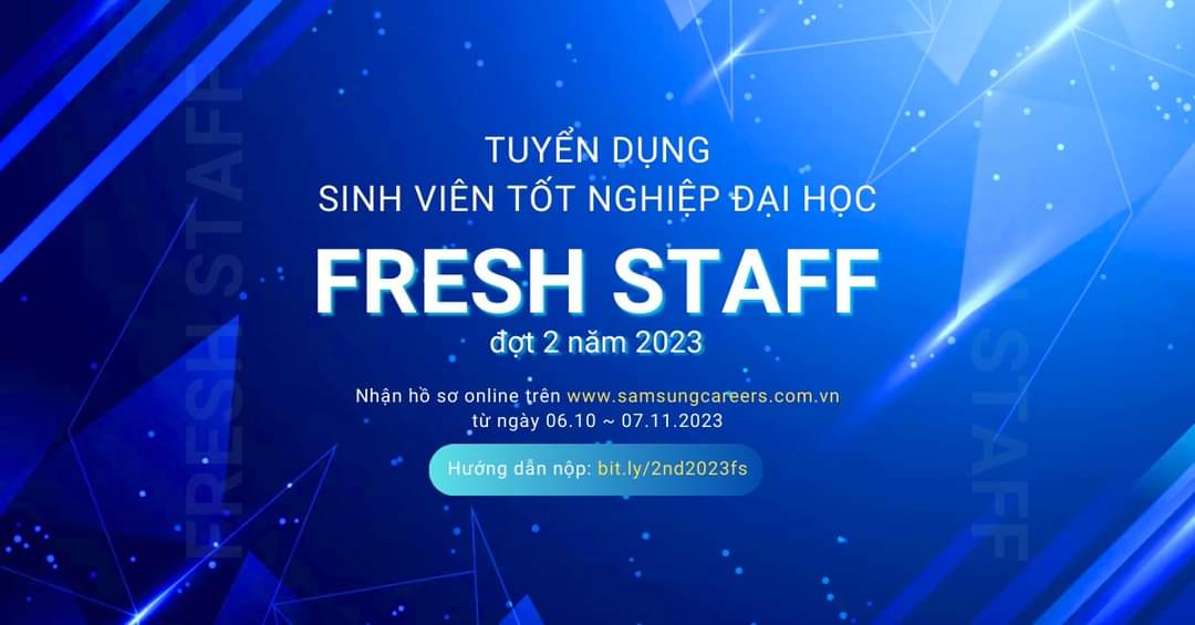 SAMSUNG Tuyển dụng Fresh staff