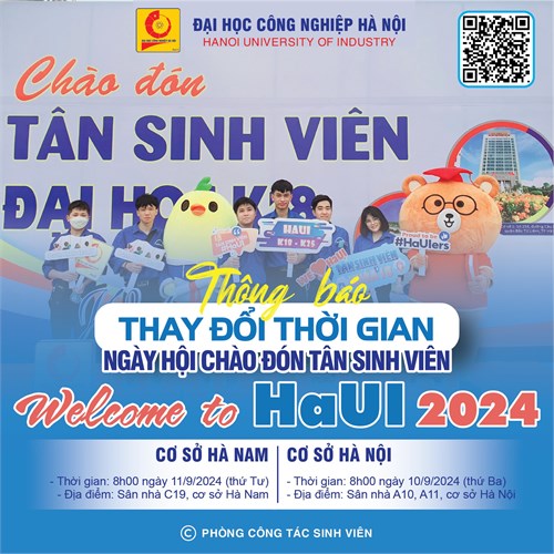 Điều chỉnh thời gian tổ chức Ngày hội chào đón Tân sinh viên hệ Đại học khóa 19