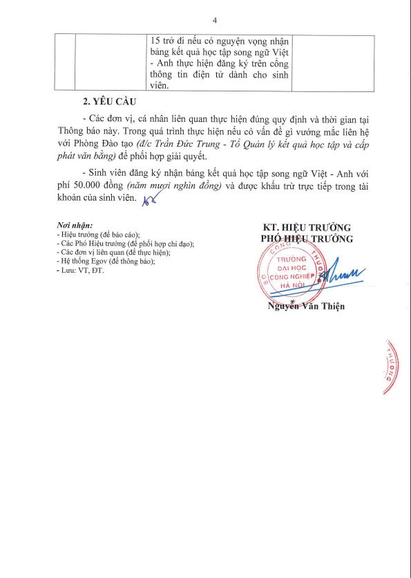 Thông báo V/v tổ chức xét, công nhận tốt nghiệp cho Sinh viên Đại học, Cao đẳng theo tín chỉ đợt tháng 10/2024