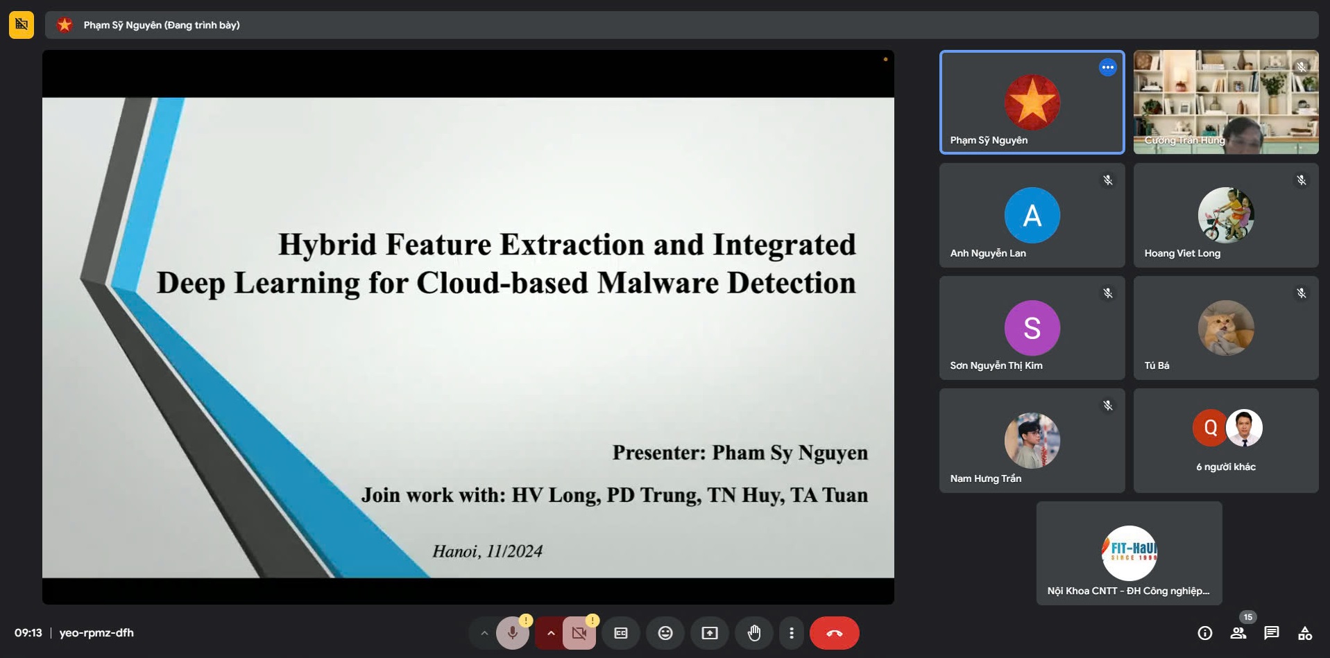 Seminar chuyên ngành khoa CNTT “Hybrid feature extraction and integrated deep learning for cloud based malware detection workshop”