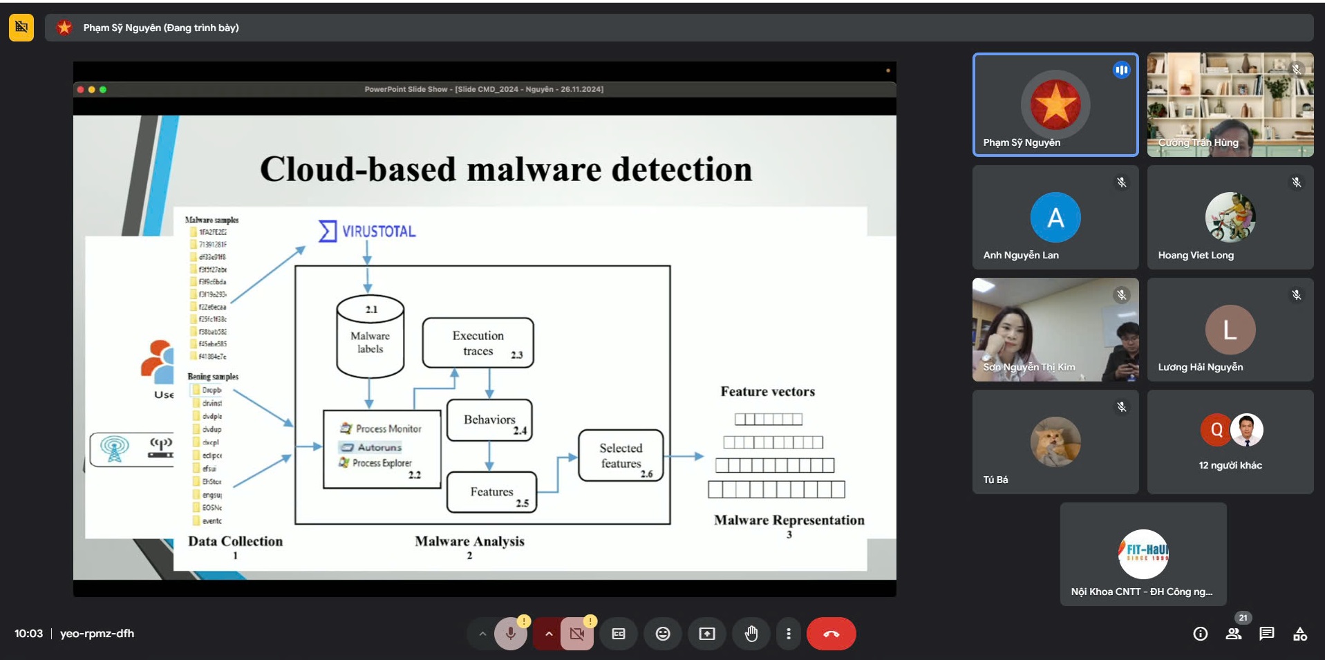 Seminar chuyên ngành khoa CNTT “Hybrid feature extraction and integrated deep learning for cloud based malware detection workshop”