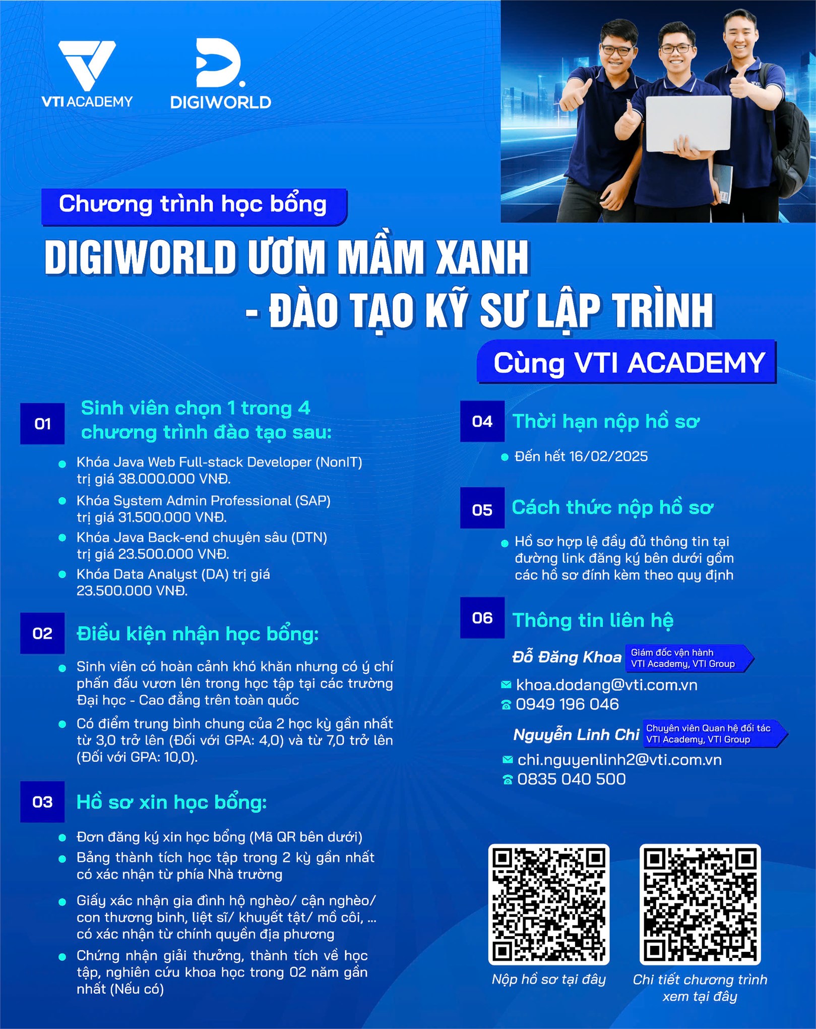 Chương trình học bổng `Digiworld Uơm mầm xanh - Đào tạo Kỹ sư lập trình` năm 2025