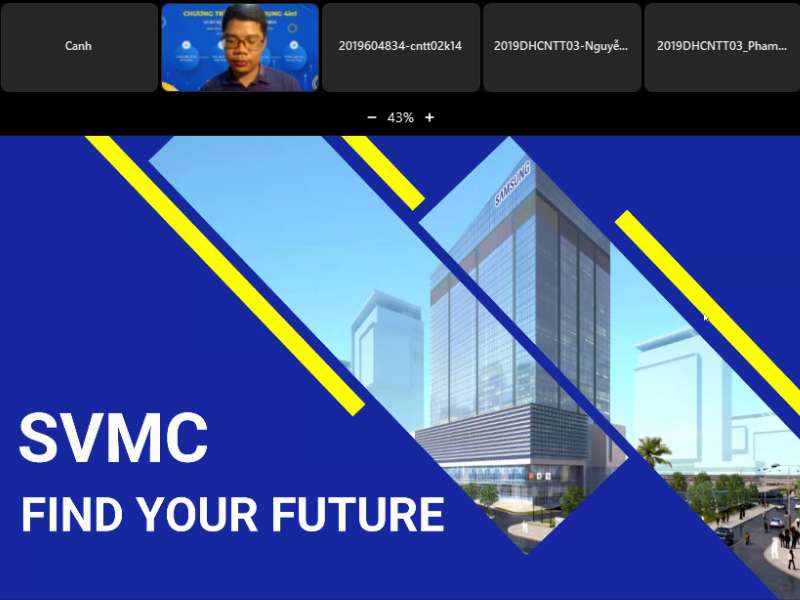 Hơn 200 sinh viên Khoa CNTT tham dự hội thảo online "Samsung SVMC - Find your future 2022"