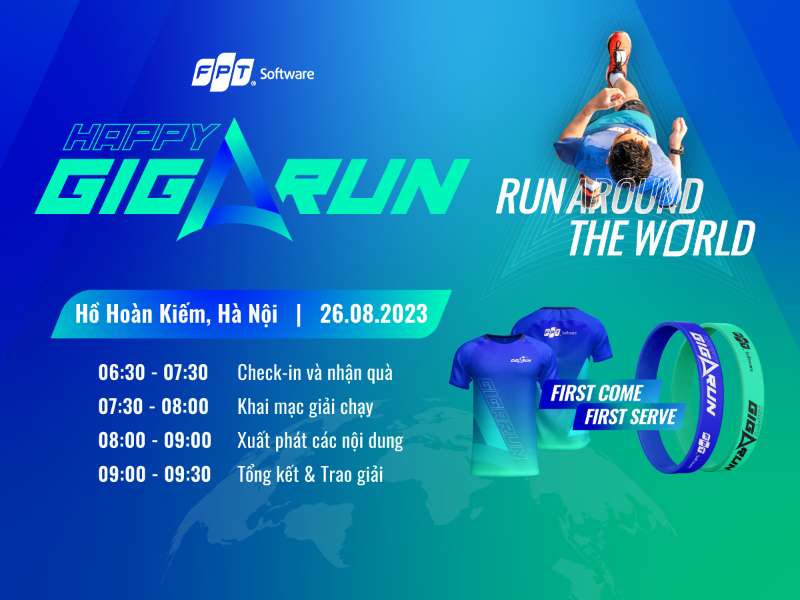 Giải chạy HAPPY GIGA RUN tại Hồ Hoàn Kiếm, ngày 26.08
